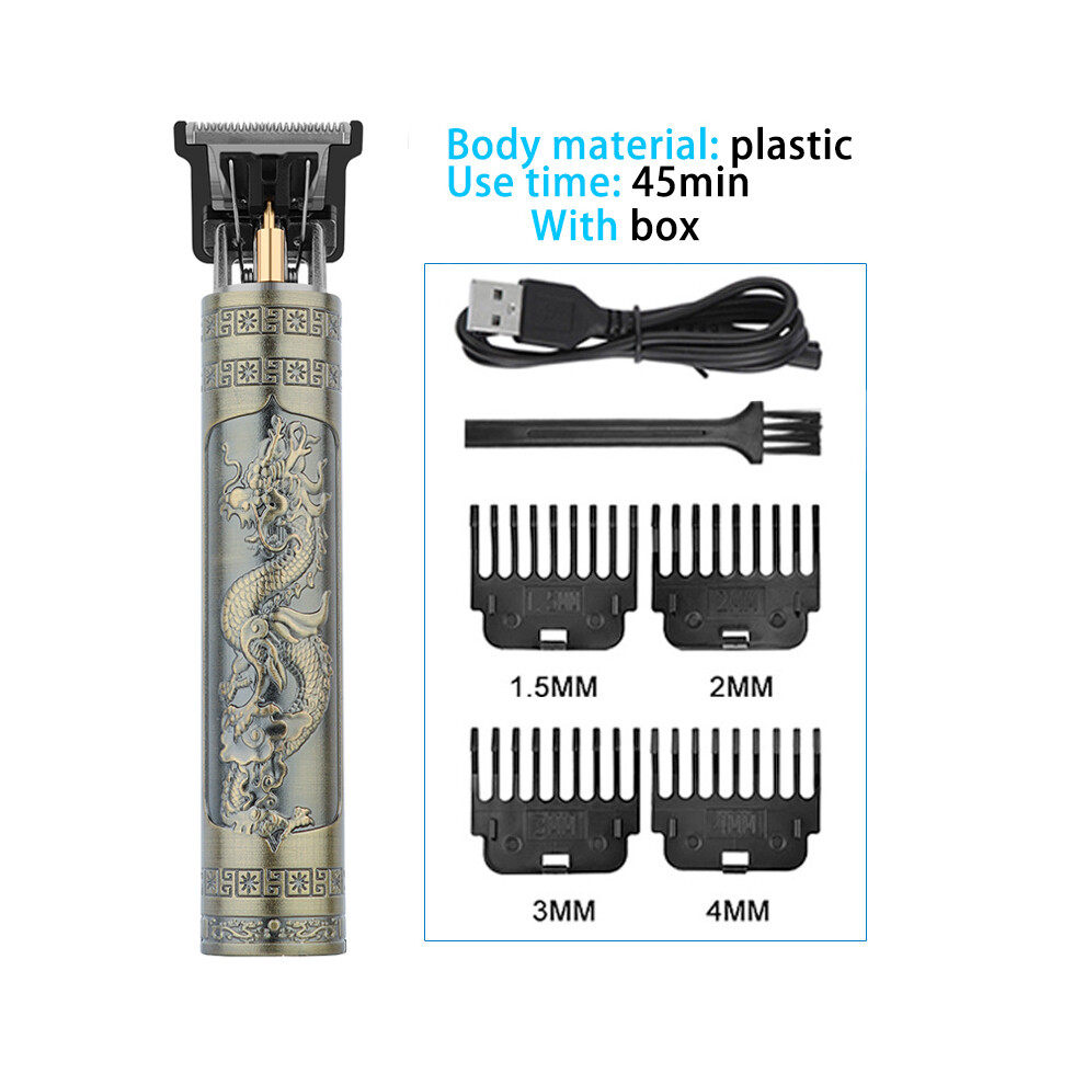 (plastic dragon 3)Vintage T9 electric cordless hair clipper Professional hair clipper