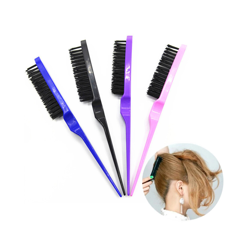 (4 pcs) Women's Hairdressing Brush Boar Bristles Hair Comb Tool Teasing Back Brush Hair