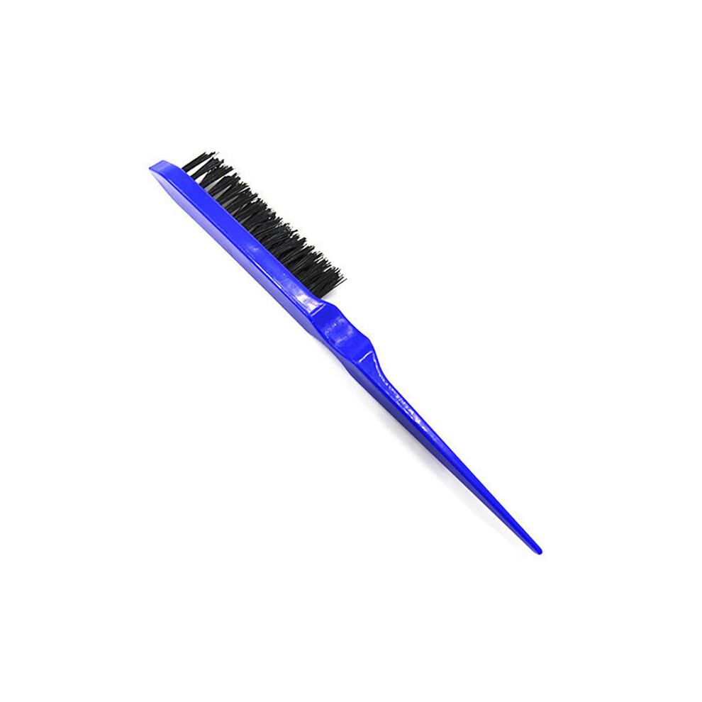 Unisex Blue (Blue)Women's Hairdressing Brush Boar Bristles Hair Comb Tool Teasing Back Brush For Hair