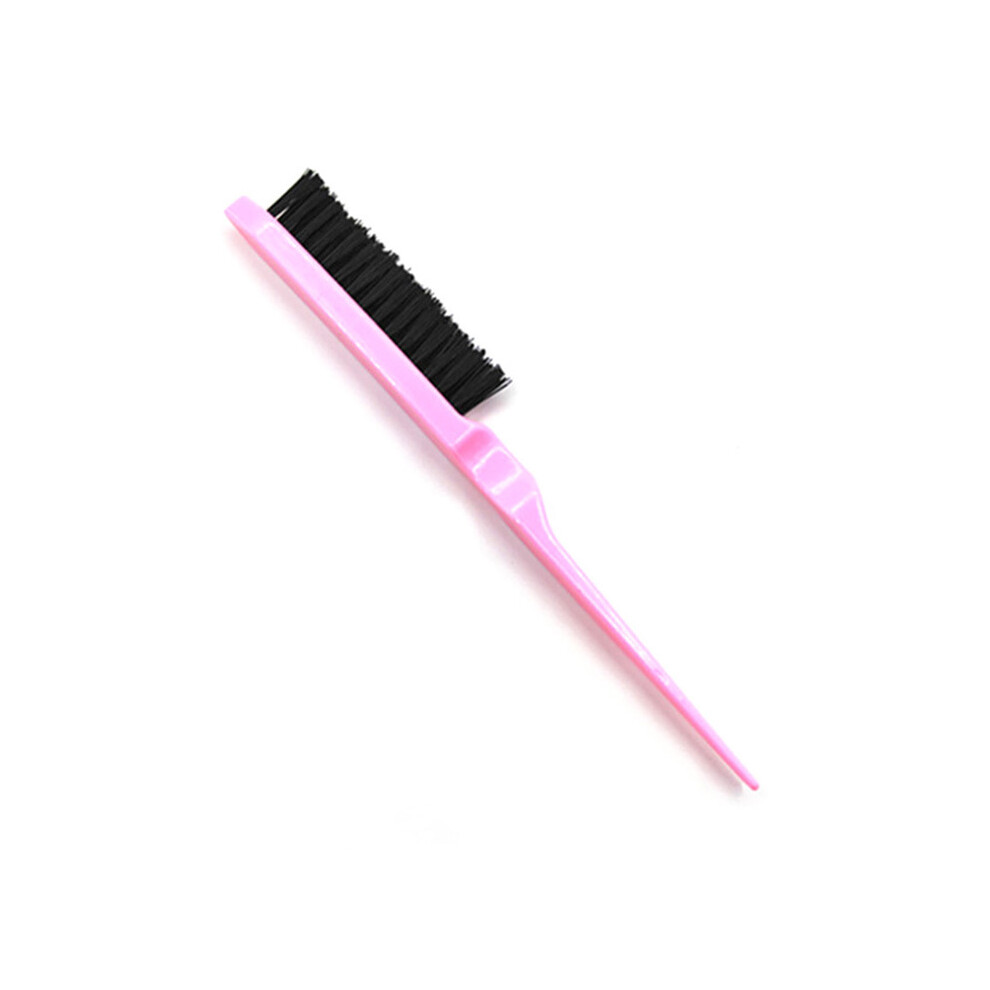 Pink (Pink)Women's Hairdressing Brush Boar Bristles Hair Comb Tool Teasing Back Brush