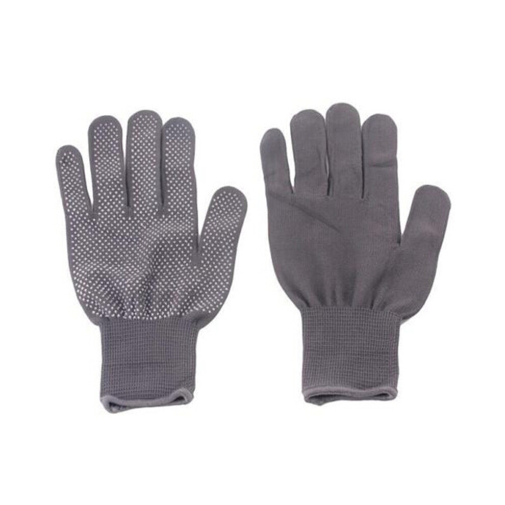 Gray/Black (-1 Pair) Heat-Resistant Three-Finger Glove Hair Straightener Curling Salon 3 Fingers