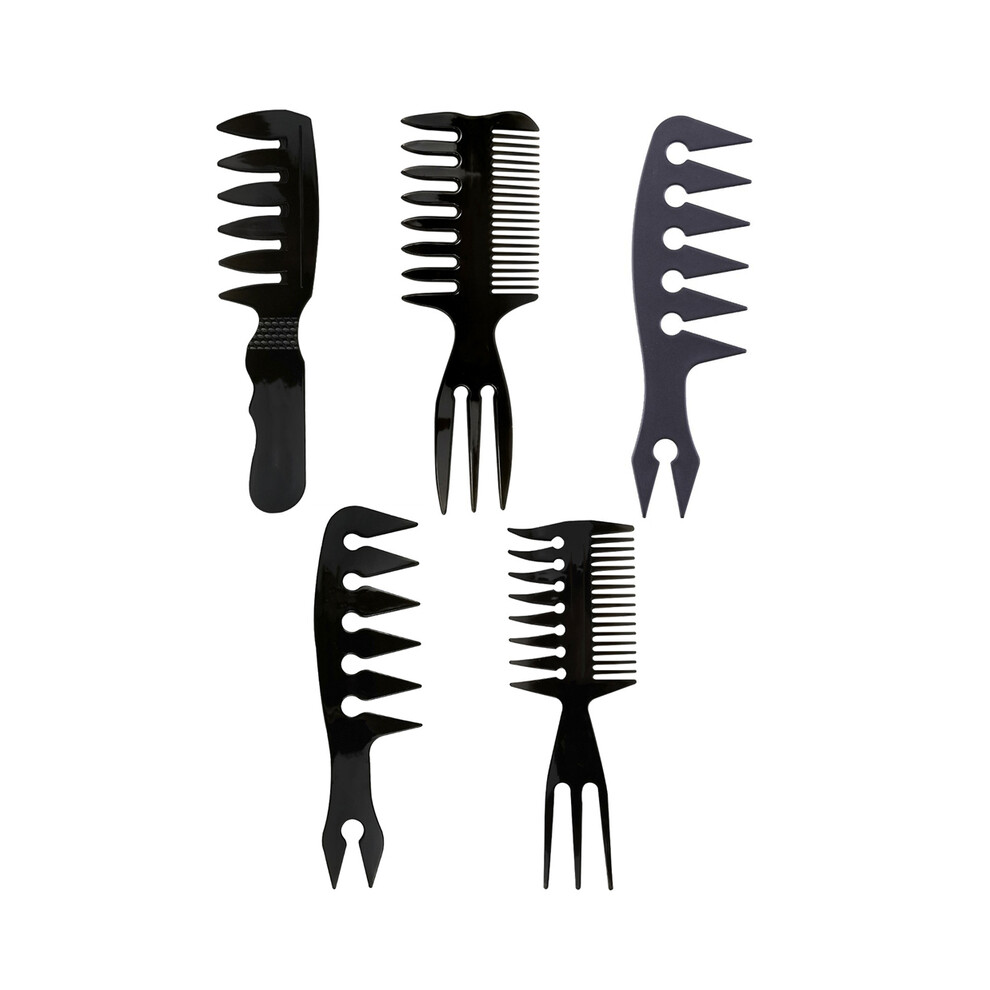 Unisex (3)Wide Tooth Hair Comb Plastic Retro Hair Brush Oil Head Men's Beard Classic Big Teeth
