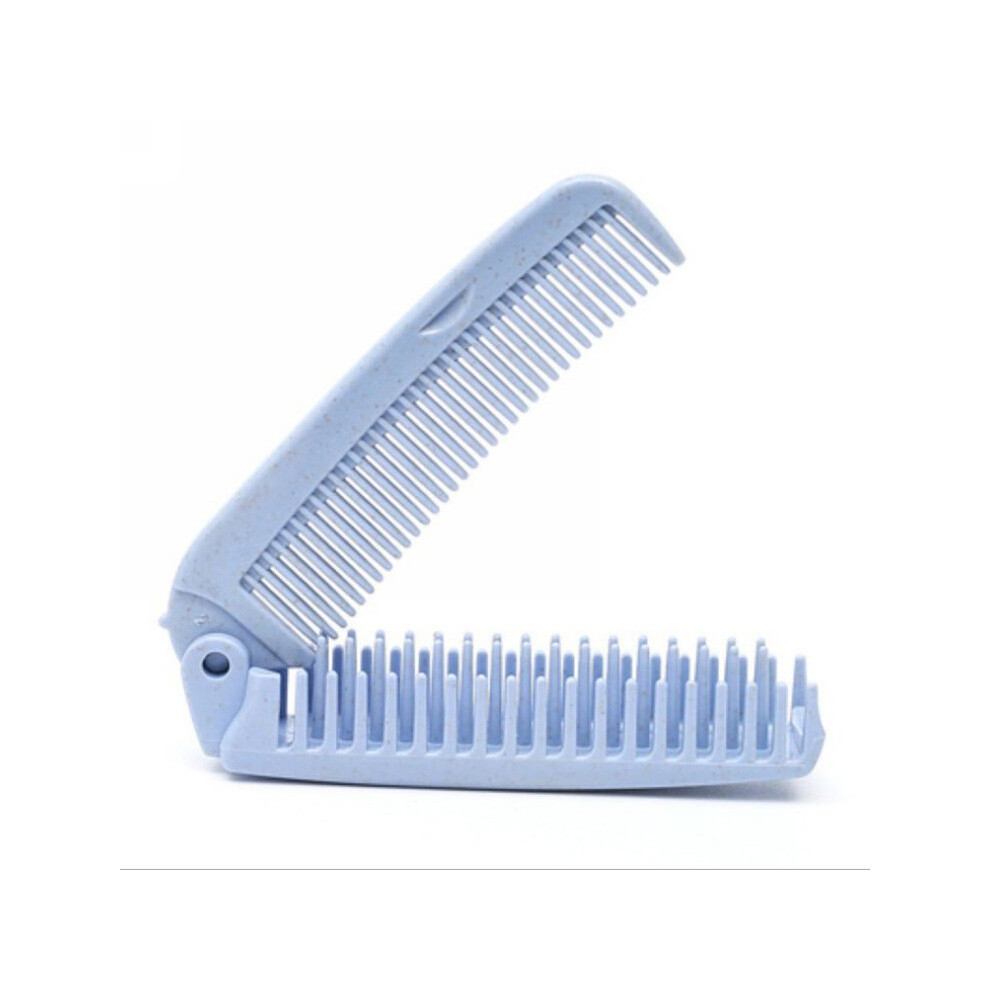 Blue (Blue) 1Pc Portable Collapsible Comb Hairbrush Antistatic Combs Travel Hairbrush Made Of Wheat Straw