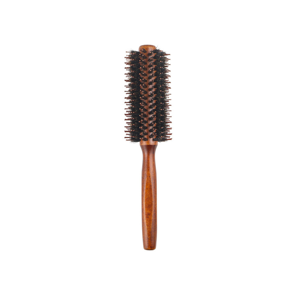 (14 Rows Comb) 3 Types Straight Twill Hair Comb Natural Boar Bristles Rotating Brush Round Barrel