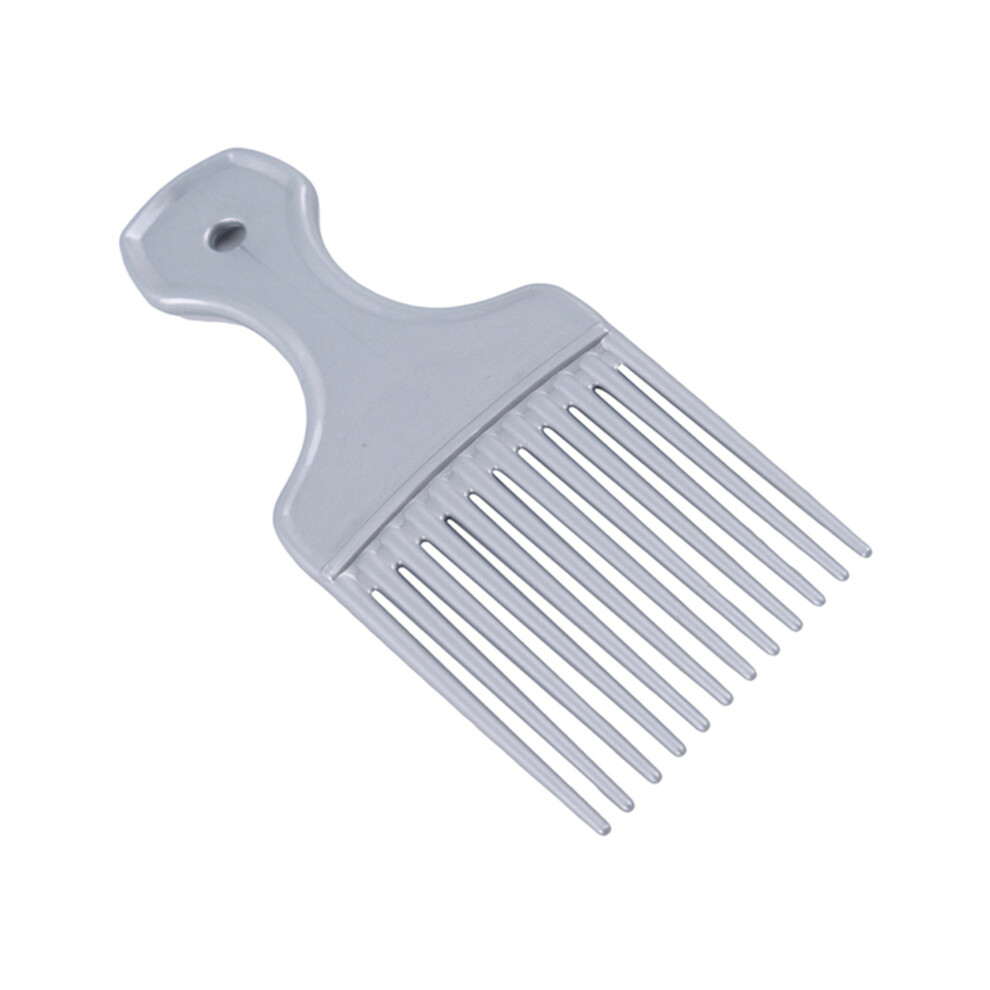 (Silver) 1 Piece Wide Toothbrush Comb Fork Hairbrush Hair Clipper Comb Plastic Comb for Curly Afro Hair
