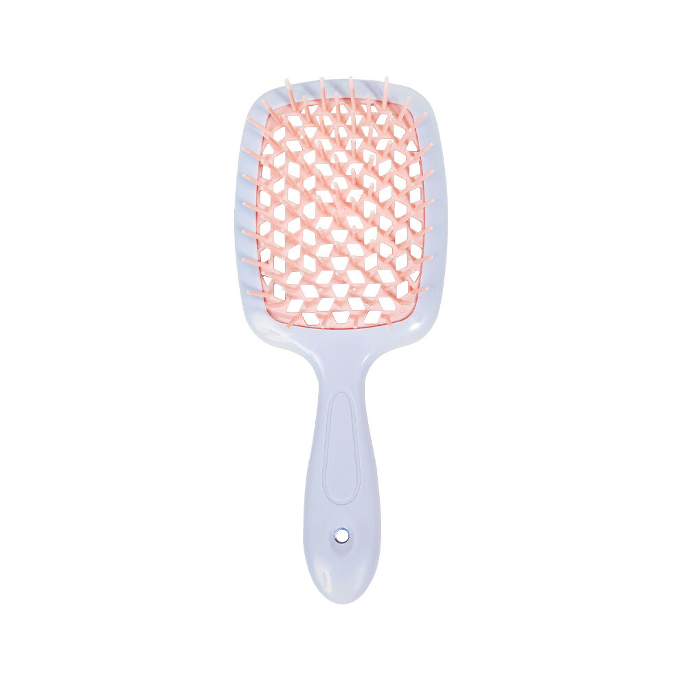 (Pink White) Shaggy Hair Comb Detachable Hair Brushes Massage Combs Hollow Moist Curls