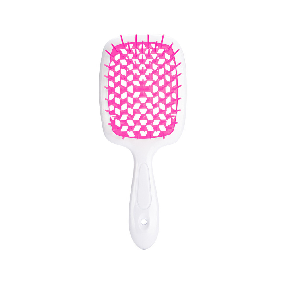 (Rose Red White) Shaggy Hair Comb Detachable Hair Brushes Massage Combs Hollow Moist Curls