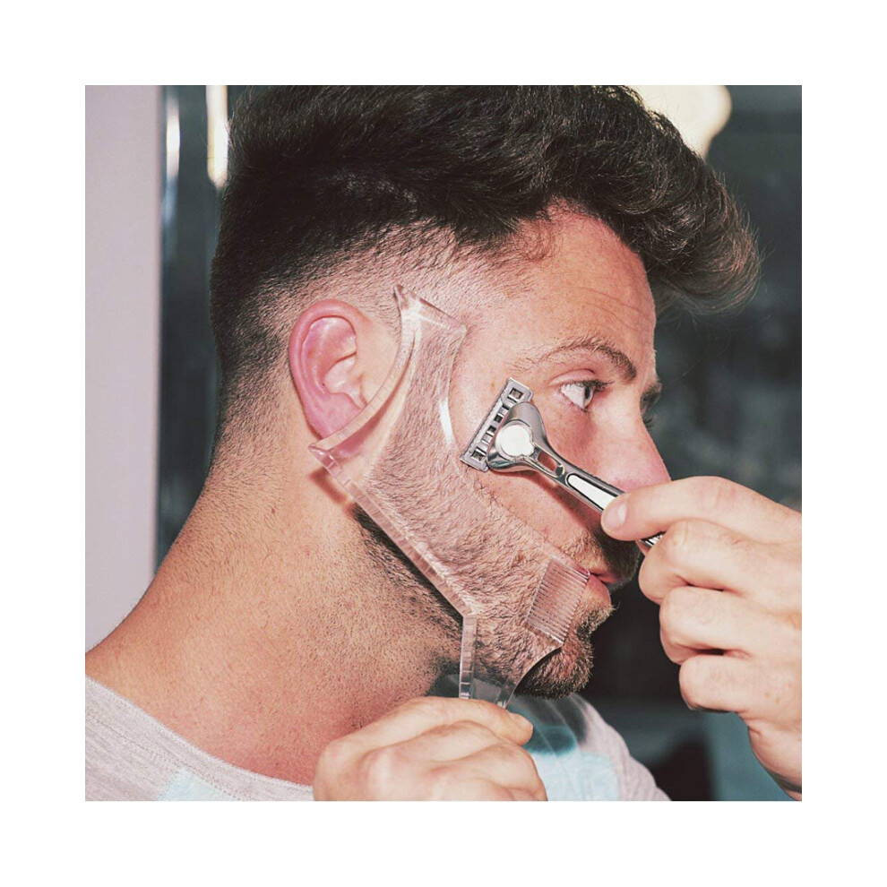 (Black)Beard Shaping Comb Edge Guide Brush Model Hair Beard Trimmer Stencil Men's Barber Shop Brush