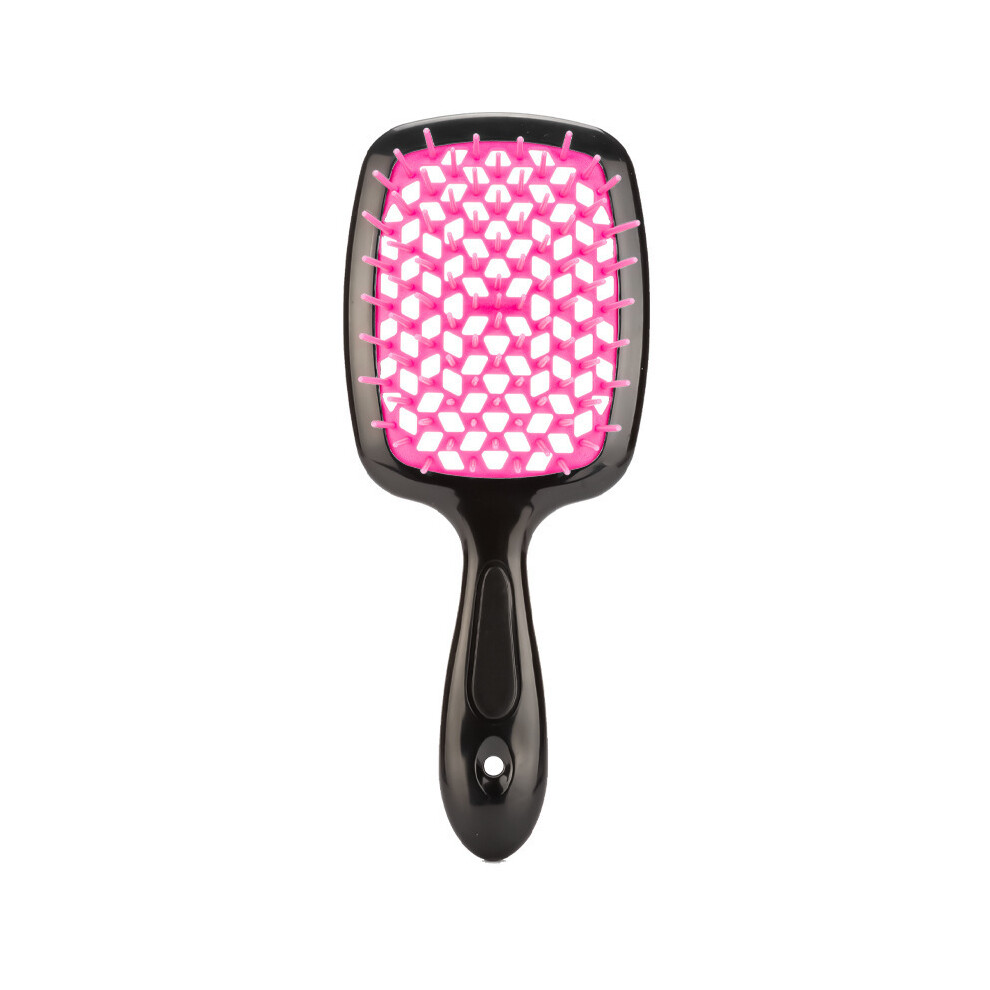(Rose Red Black) Shaggy Hair Comb Detachable Hair Brushes Massage Combs Hollow Moist Curls
