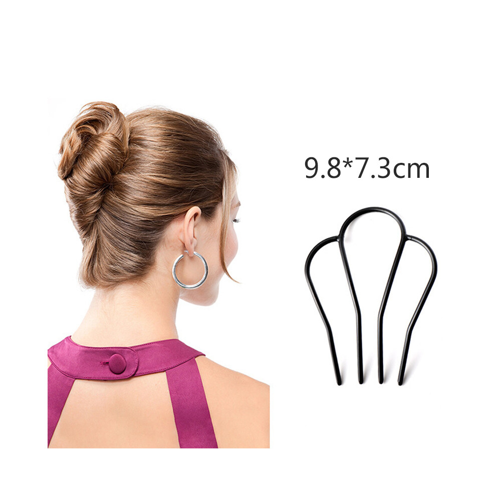 (QB182 1pc)Metal Hairpins Women's U-shaped Hair Clips Hairpins Hair Bun Maker Headwear