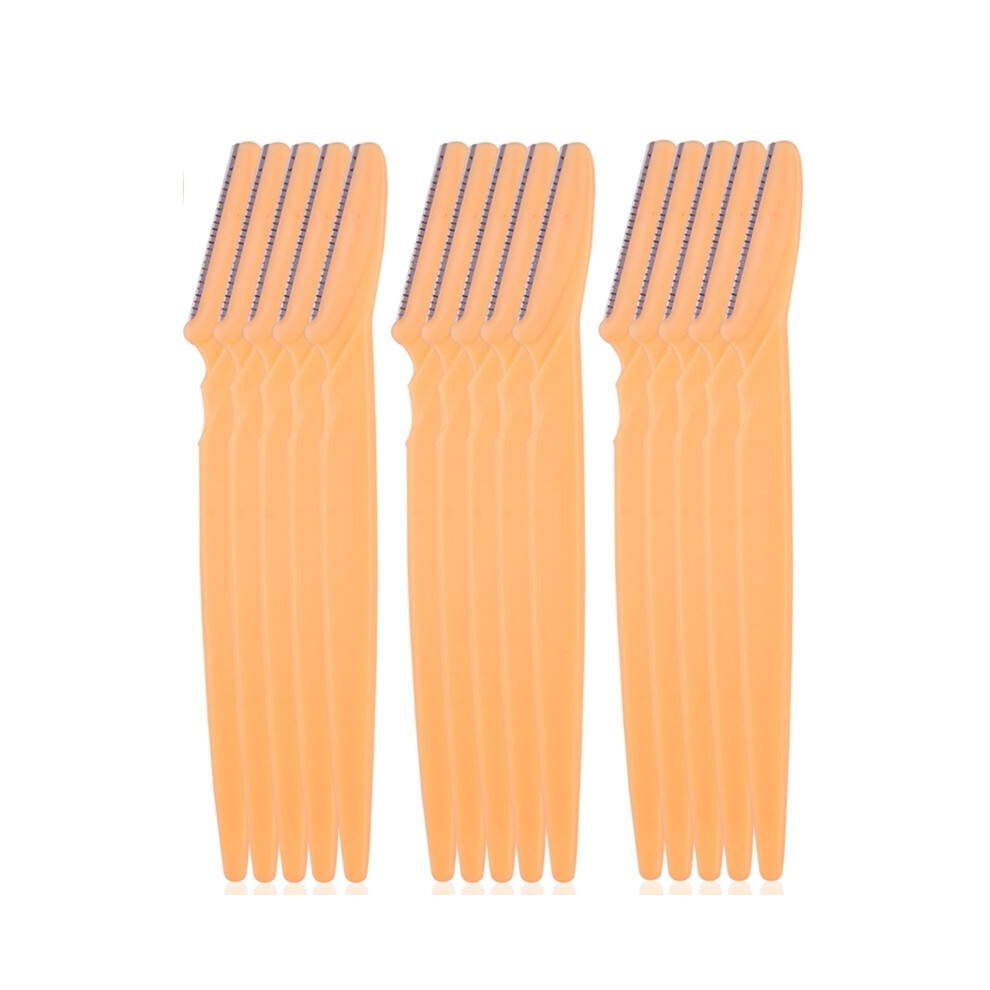 (15pcs Orange)5/10/15pcs Eyebrow Trimmer Makeup Tools Safe Eye Eyebrow Razor