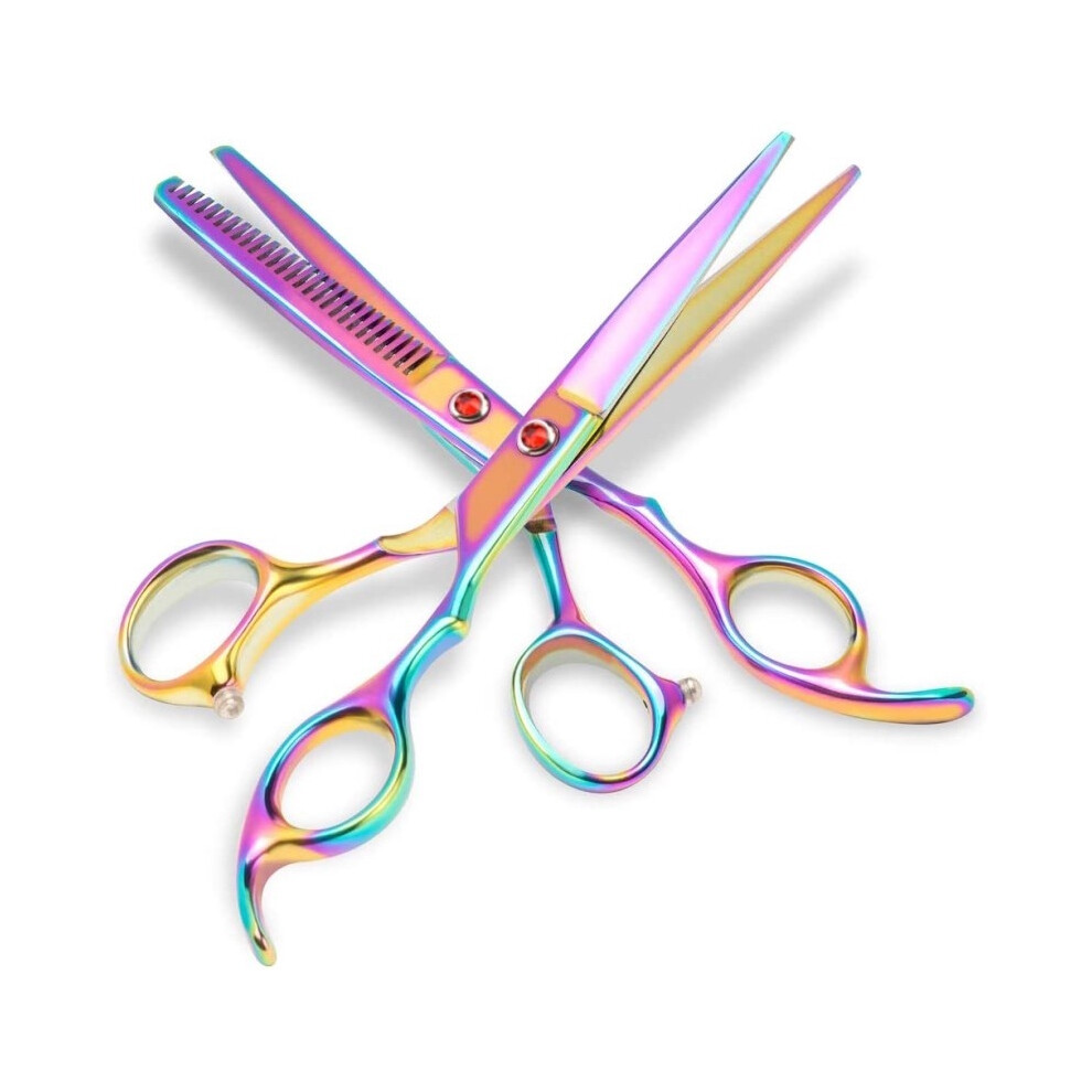 Red (Red) 6 Inch Hair Scissors Professional Barber Supplies Household Hair Cutting Tools