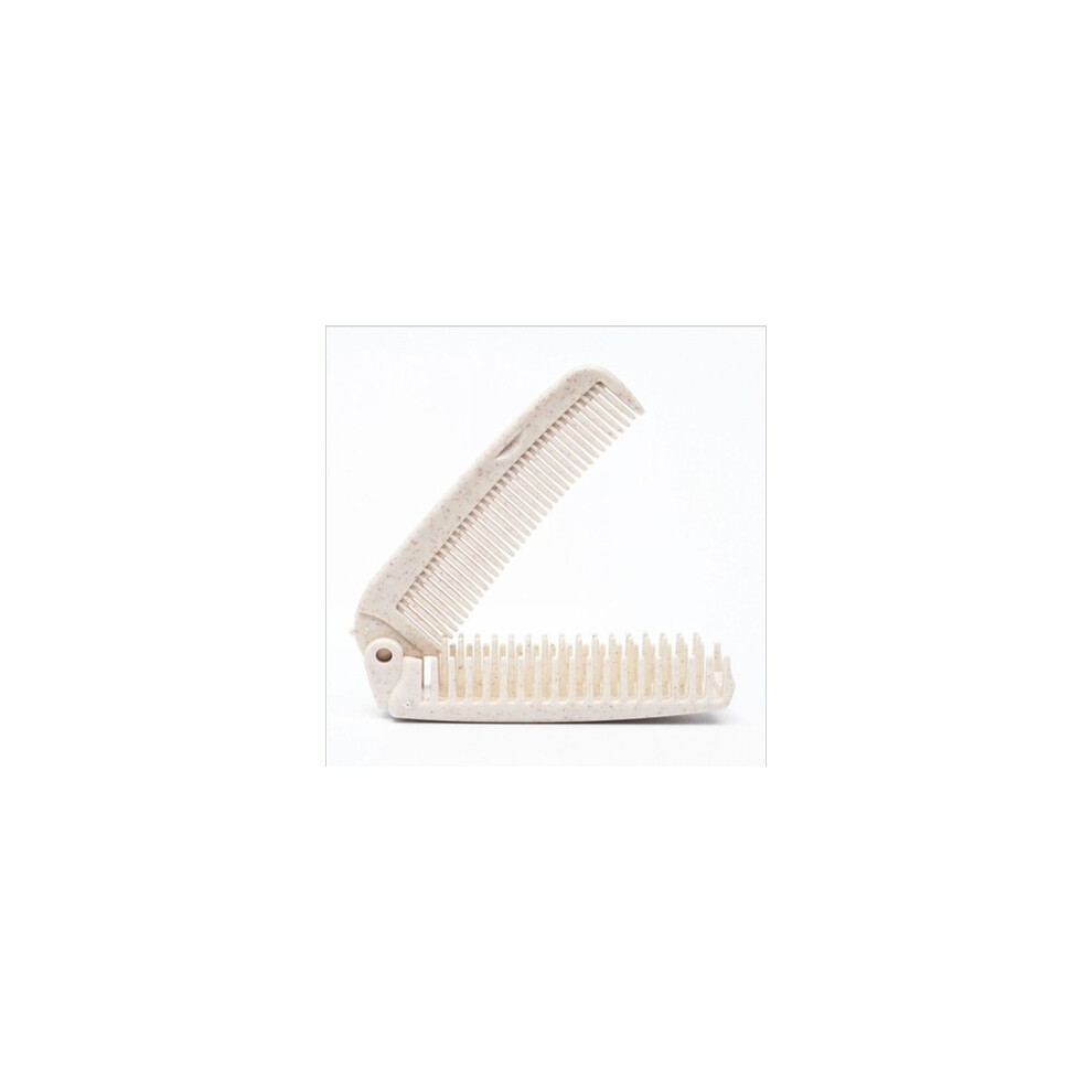 Unisex Cream (Beige) 1 Pc Portable Collapsible Comb Hairbrush Antistatic Combs Travel Hairbrush Made Of Wheat Straw