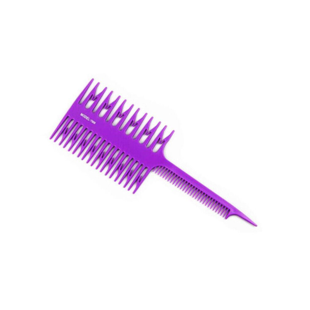 (purple) Professional hair comb Hair coloring Highlight Hair brush Fish Wide Tooth Zone comb Barber