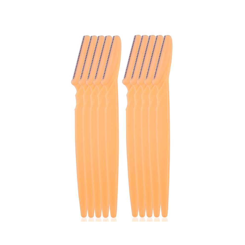 (10pcs Orange)5/10/15pcs Eyebrow Trimmer Makeup Tools Safe Eye Eyebrow Razor