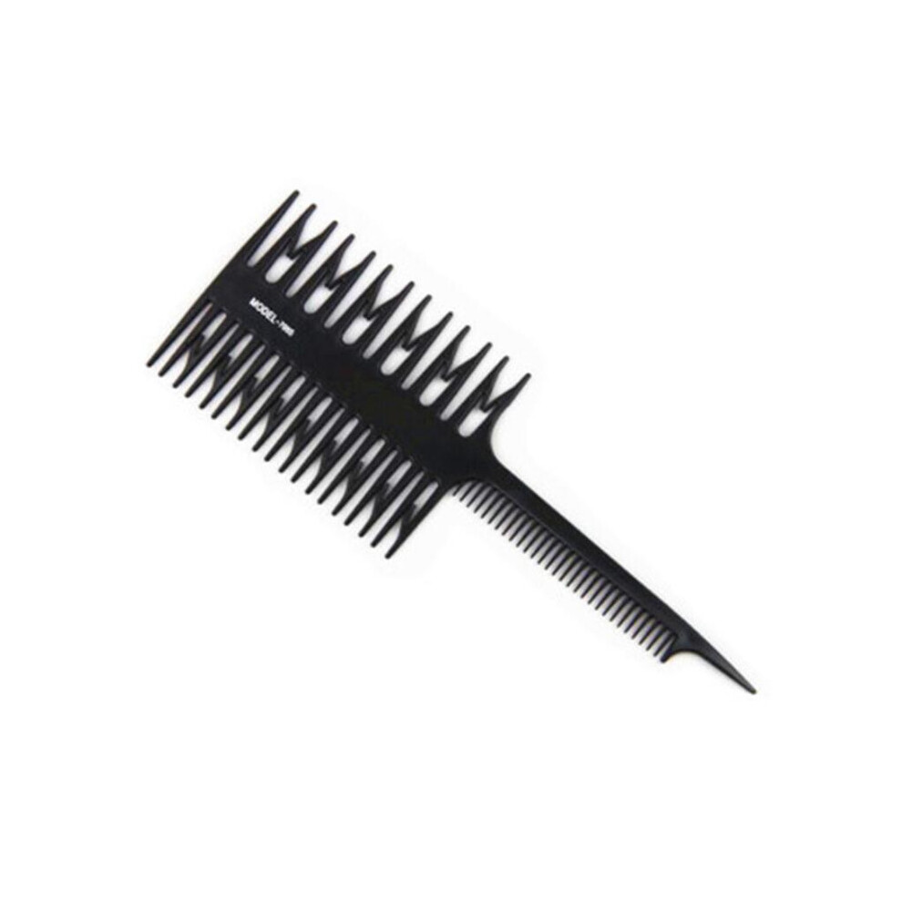 (Black)Professional Hair Comb Hair Coloring Highlight Hair Brush Fish Wide Tooth Zone Comb Barber