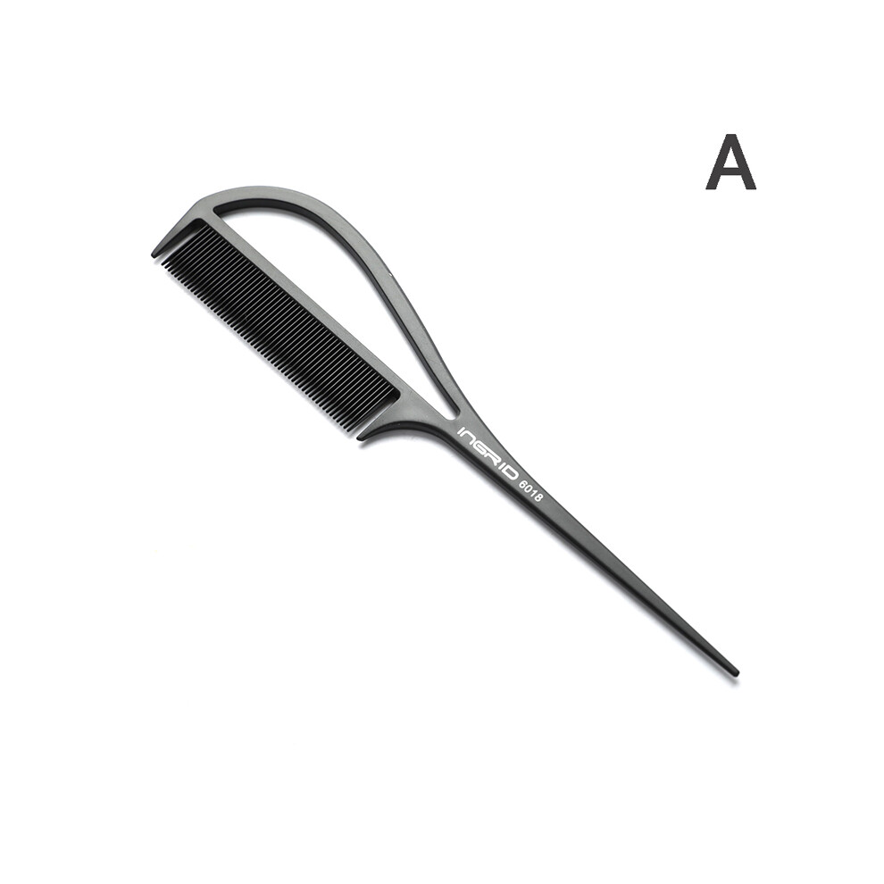 Unisex Black (Black)Carbon Fiber Tip Tail Comb Anti Static Hair Comb Professional Hair Salon Temptation Comb Hair