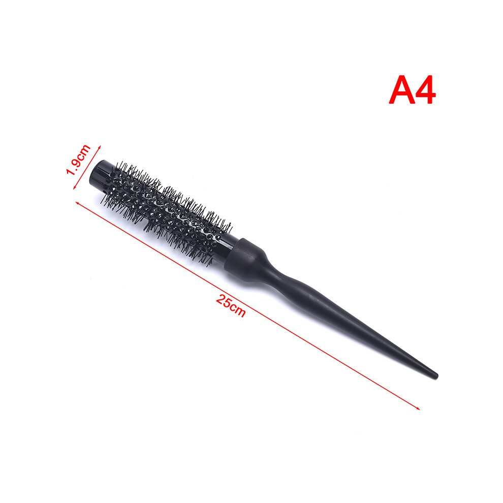 Unisex Black (As Picture) 1Pc Curly Round Roller Hair Brush Nylon Professional Comb Salon Barber Hair Brush