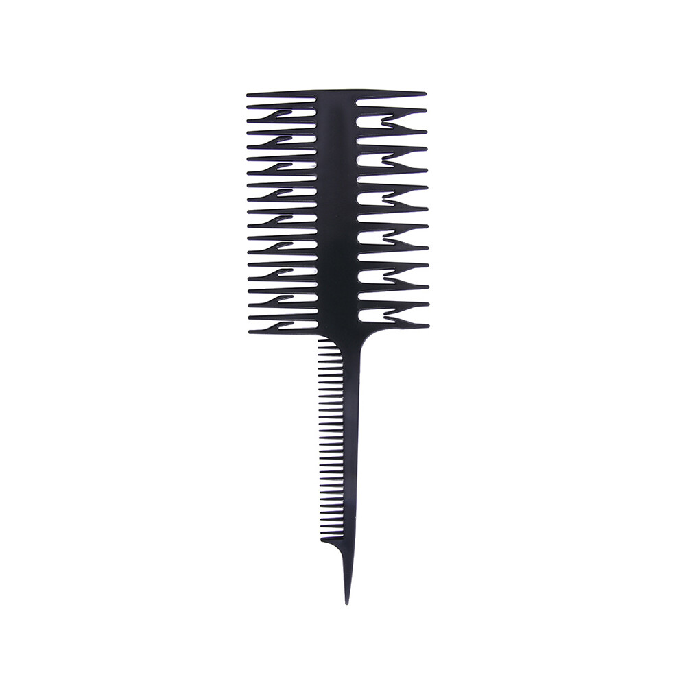 (Black)Professional Hair Comb Hair Coloring Highlight Hair Brush Fish Wide Tooth Zone Comb Barber