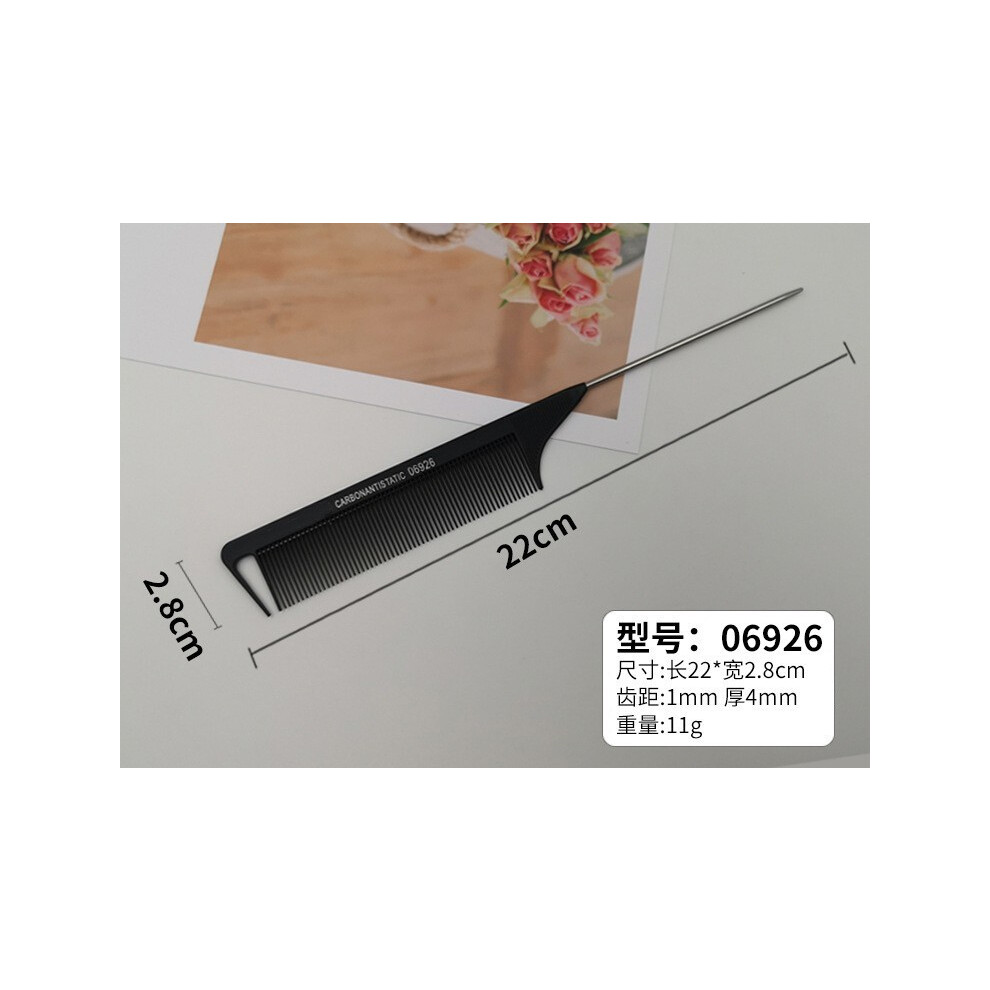 (6926)Professional Hair Tail Combs Stainless Steel Salon Cut Styling Comb Spiked Hair Care