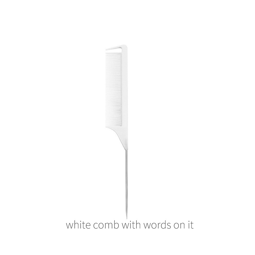 White (A-)1Pc Professional Pointed Tail Hair Comb Antistatic Hair Dye Brush Barber Steel Needle Comb