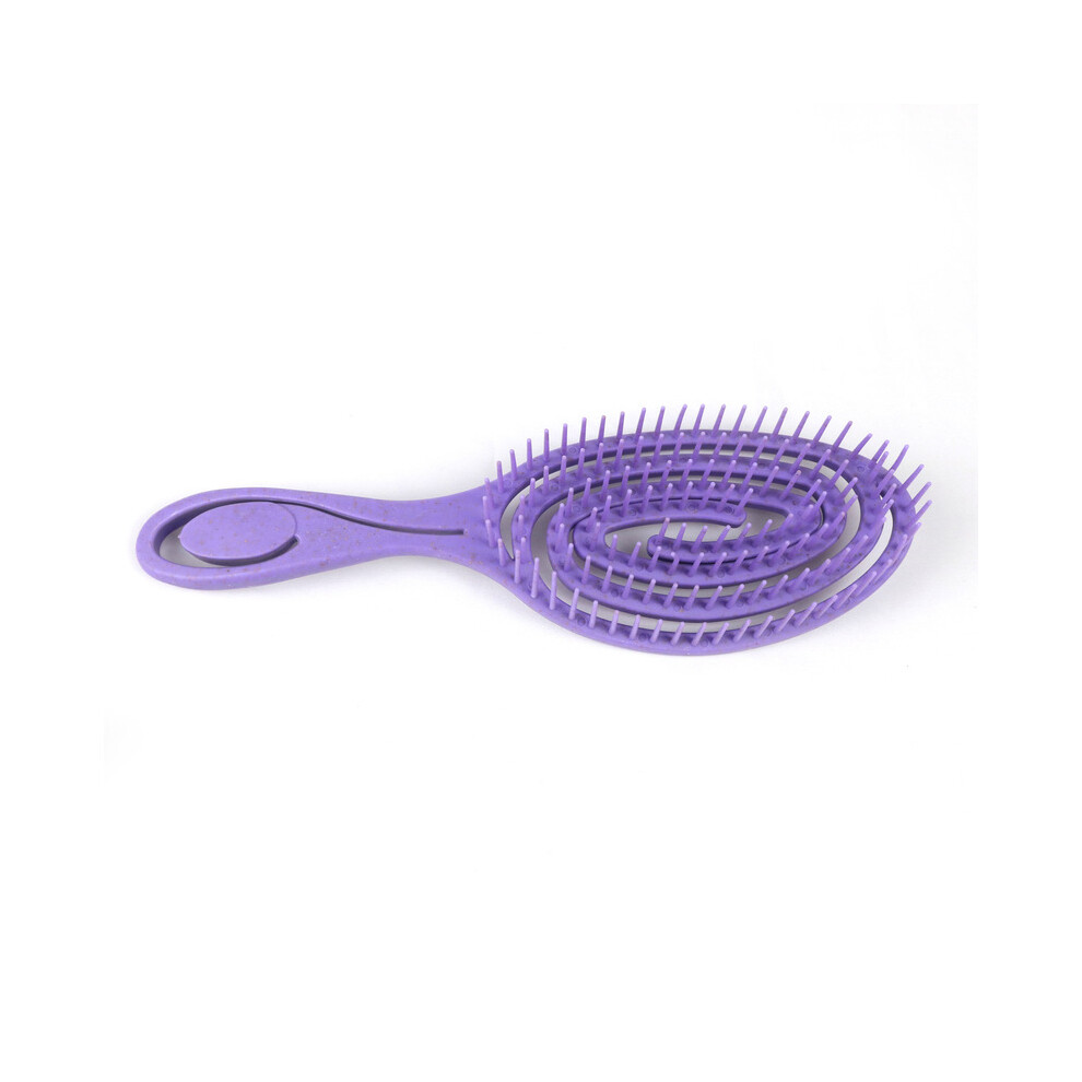 Purple (Purple) Elliptical Hollowed Scalp Massage Comb Hair Brush Wet, Curly Hair Brush For Hair Salons