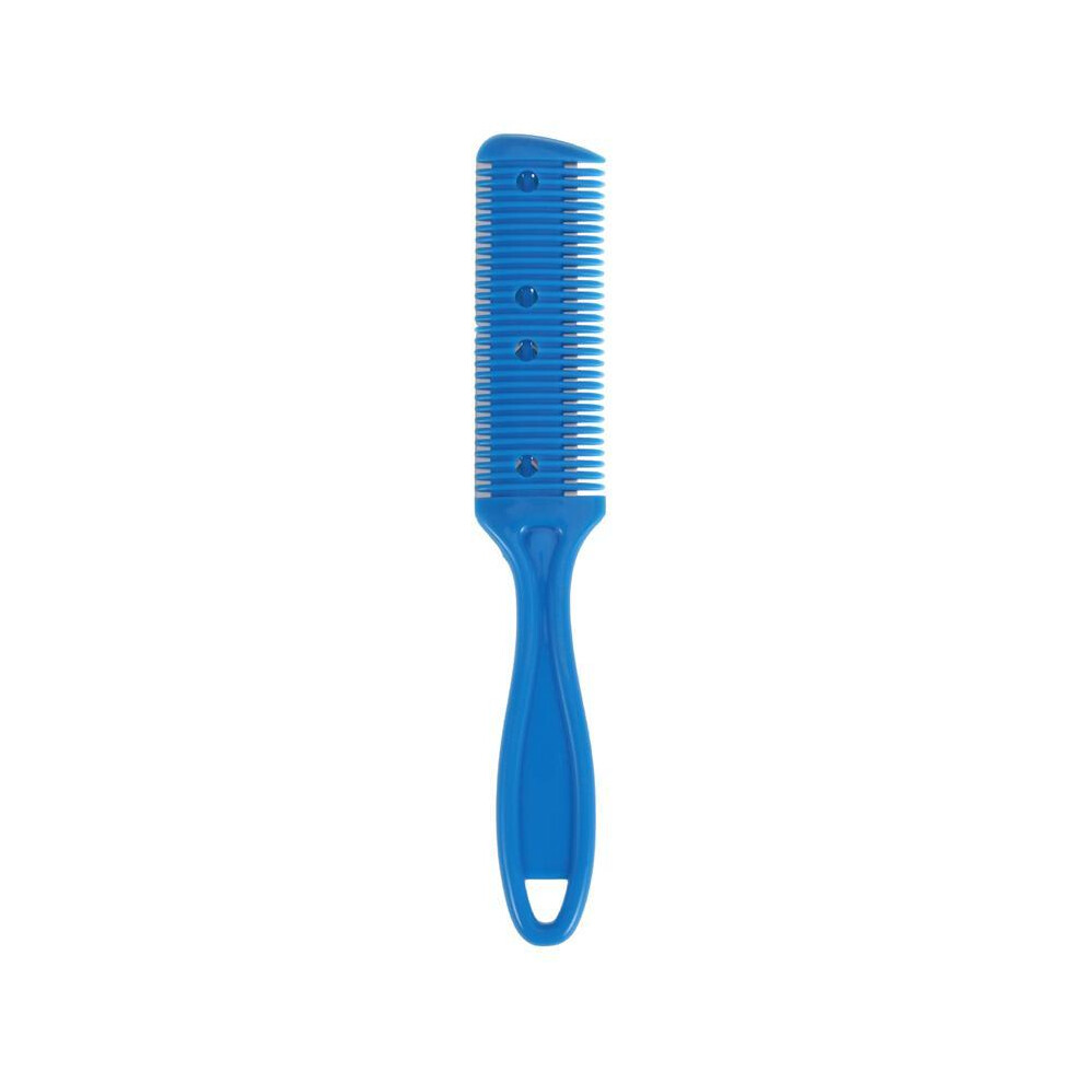 (Blue 1pc) Razor Comb Clipper Double Cut Thinning Styler Side Scissors Tool Professional