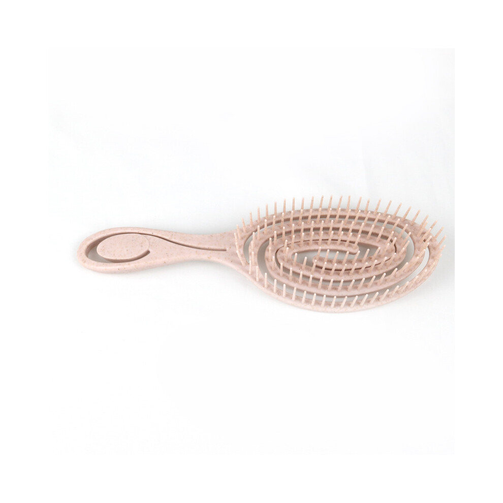 Beige (Beige) Elliptical Hollowed Scalp Massage Comb Hair Brush Wet, Curly Hair Brush For Hair Salons