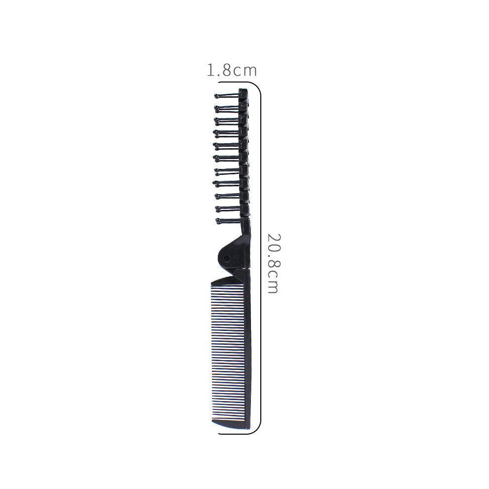 Black (Black) 1 Pc Hair Comb For Beard Folding Pocket Comb Hair Brush Men's Beard And Mustache Brushes Peine