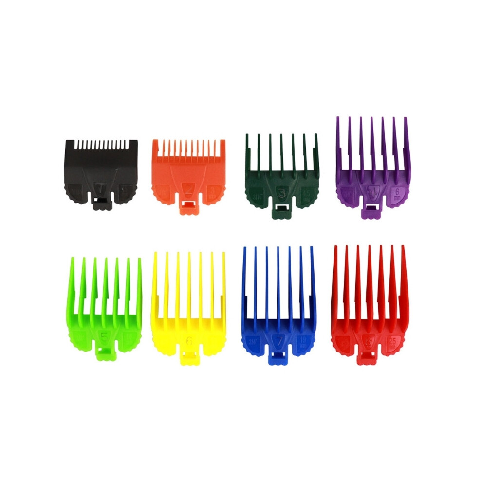 (C)8pcs Hair Clipper Cutting Guide Comb Guards Limit Comb Tools Kit Cutting Head for WAHL 1.5/3/4.5/6/10/13/19/25mm