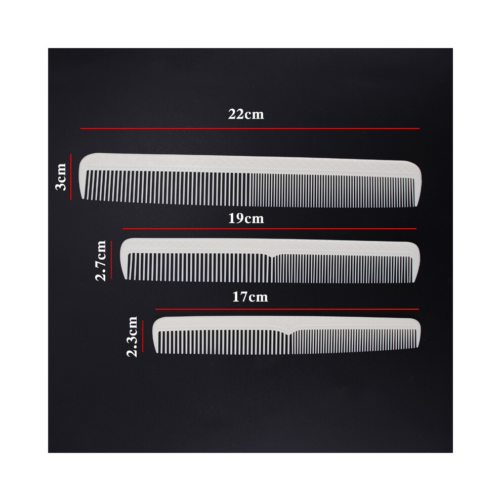 White (Sz007-3Pcs)Professional Hair Salon Cairdresser Haircut Comb Barber Special Antistatic