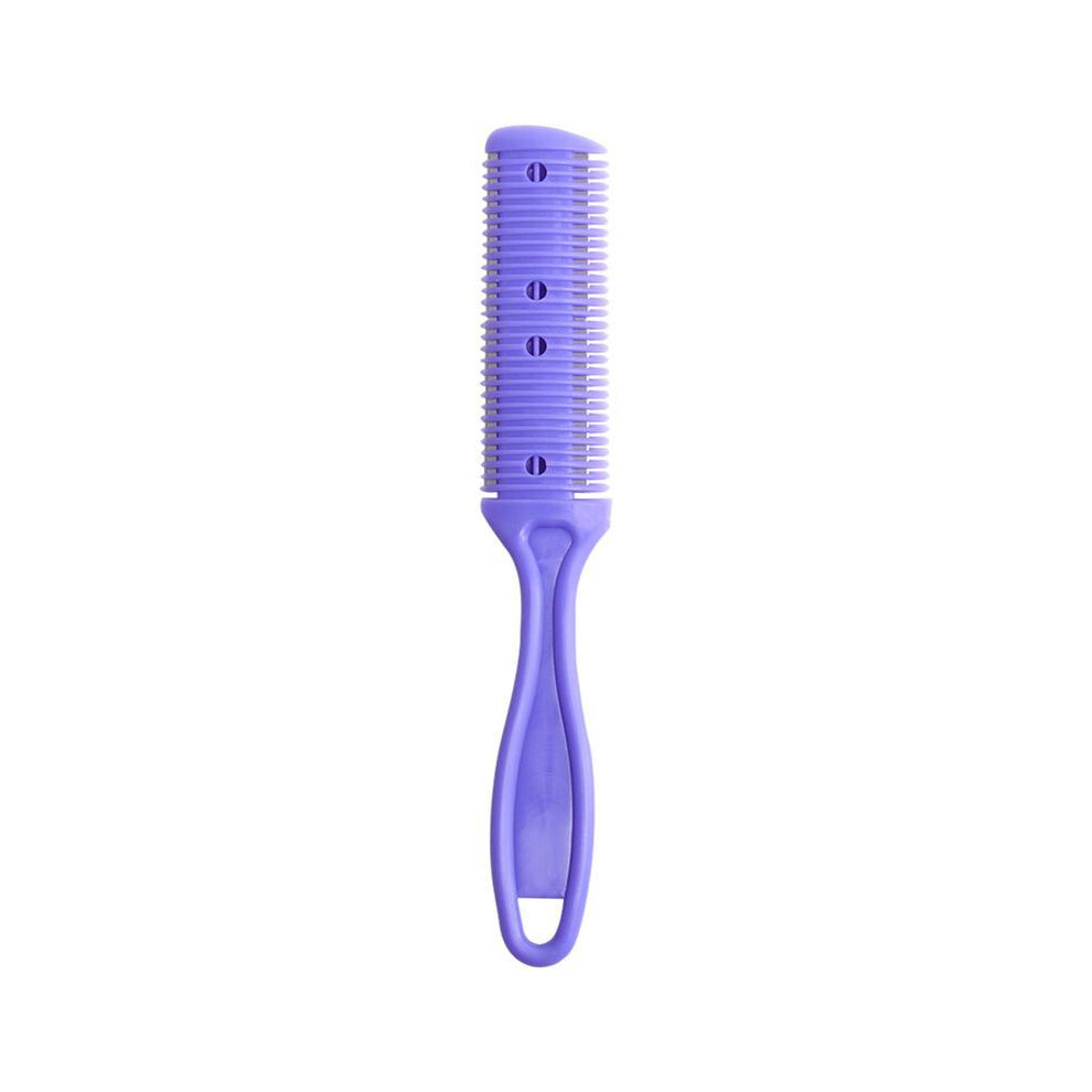 (Purple 1pc) Razor Comb Clipper Double Cut Thinning Styler Side Scissors Tool Professional
