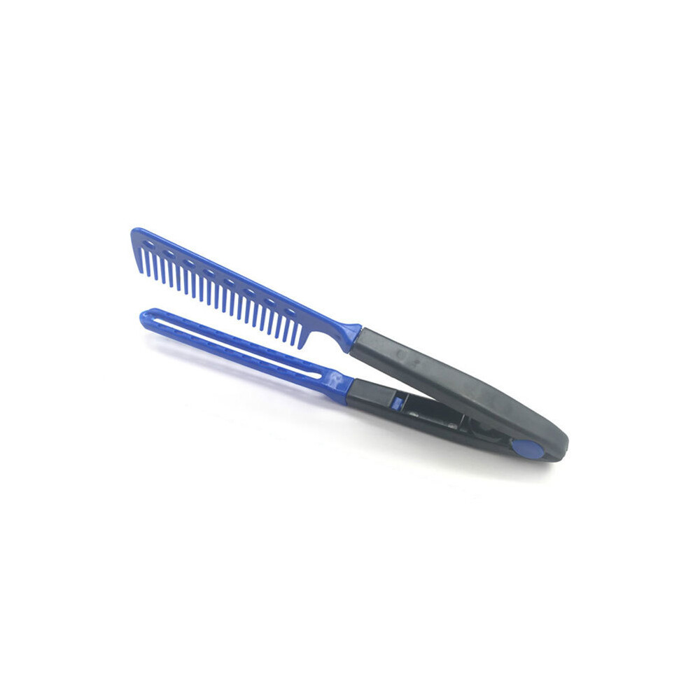(Blue)1pc Useful Hair Straightening Salon Comb Hairdressing Smooth Tool Tongs Hair Styling Tools