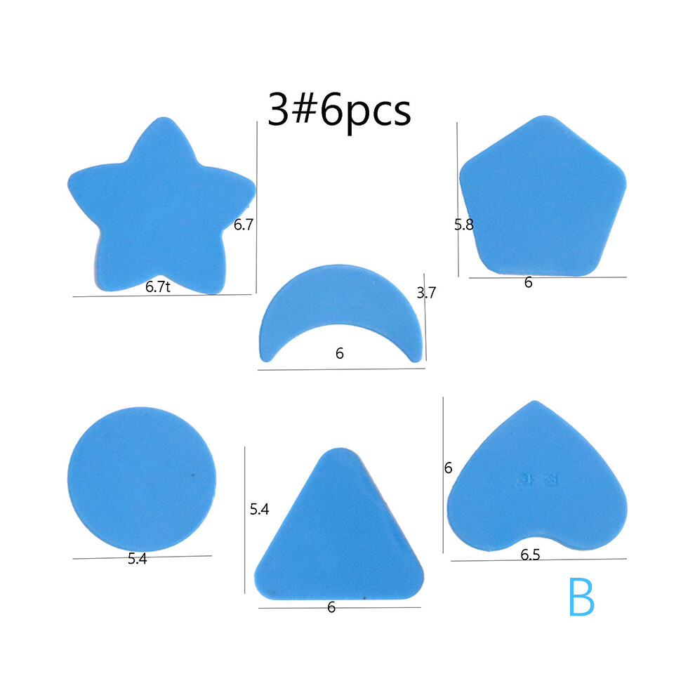 (B)6 Pcs Mix Hair Styling Tattoo Template DIY Hair Clipper Template Stencil Hairdressing Tool