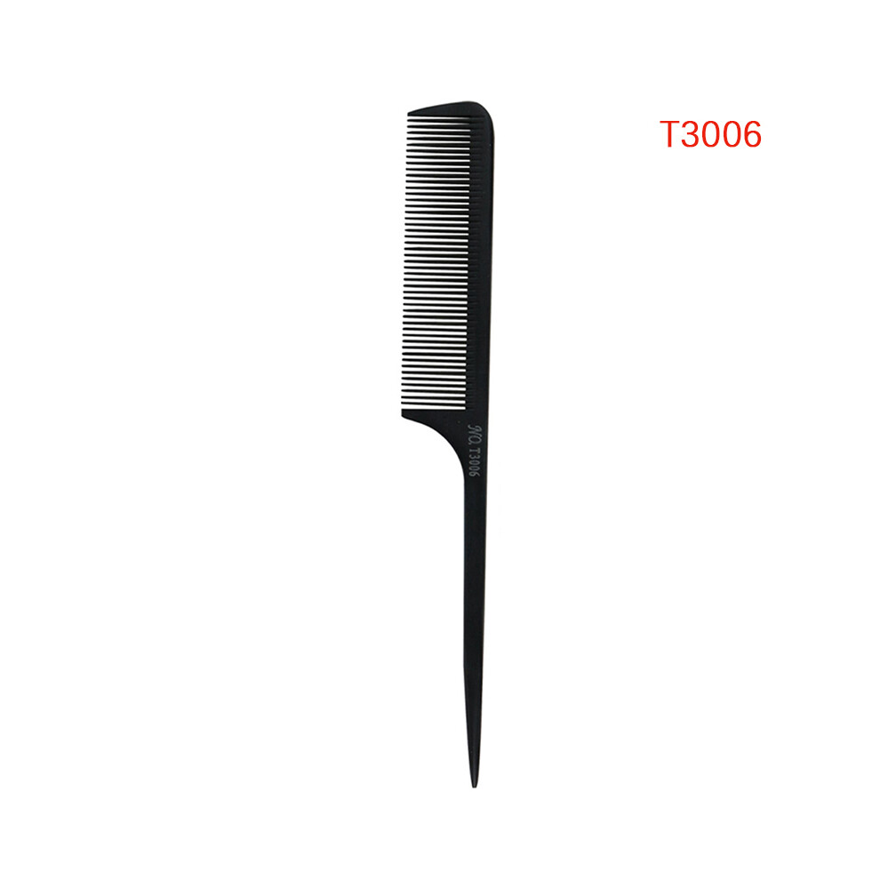 Black (-6)Point-Tail Highlight Comb Shiny Comb Plastic Comb Hair Salon Color Brush Styling Comb Tool