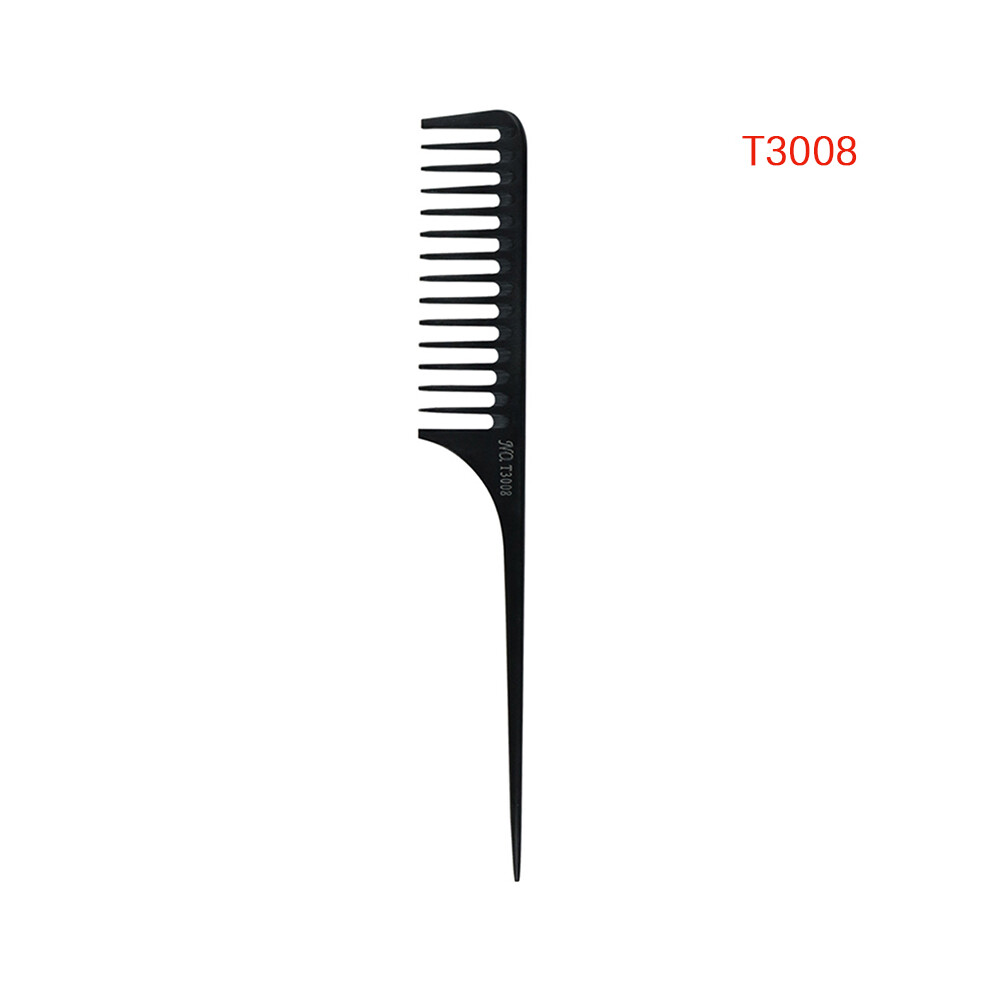 Black (-8)Point-Tail Highlight Comb Shiny Comb Plastic Comb Hair Salon Color Brush Styling Comb Tool