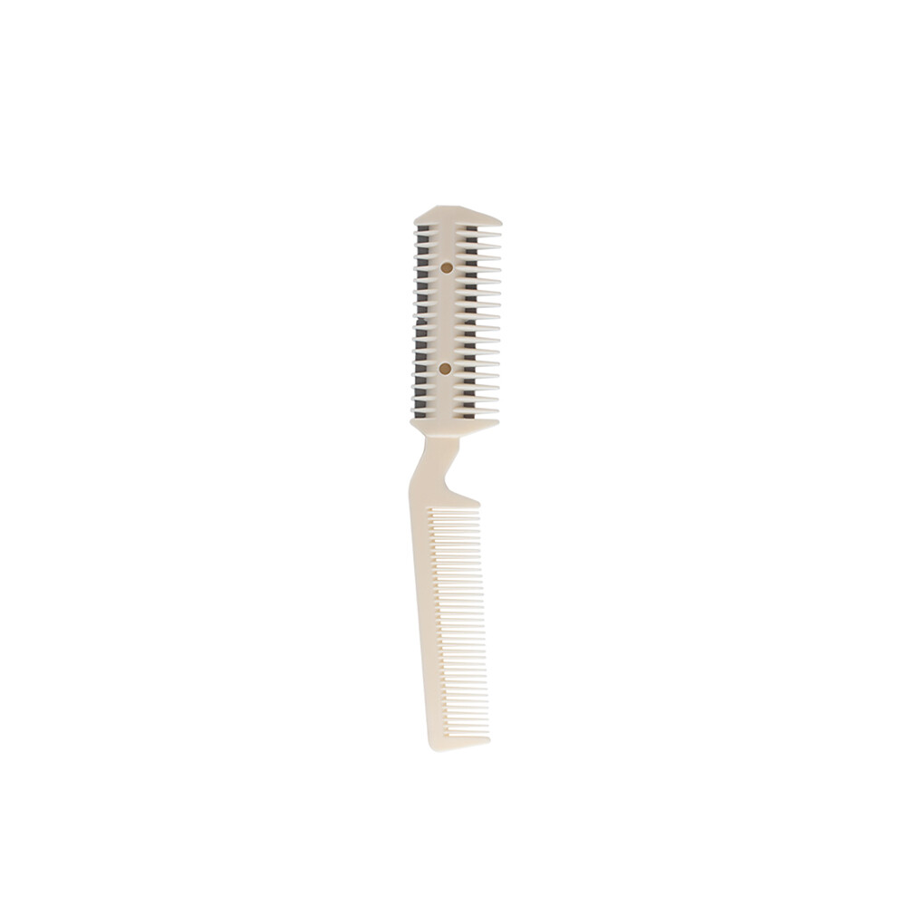 Beige (Beige)Professional Hair Brush Comb Razor Hair Razor Cut Thinning Comb Trimmer