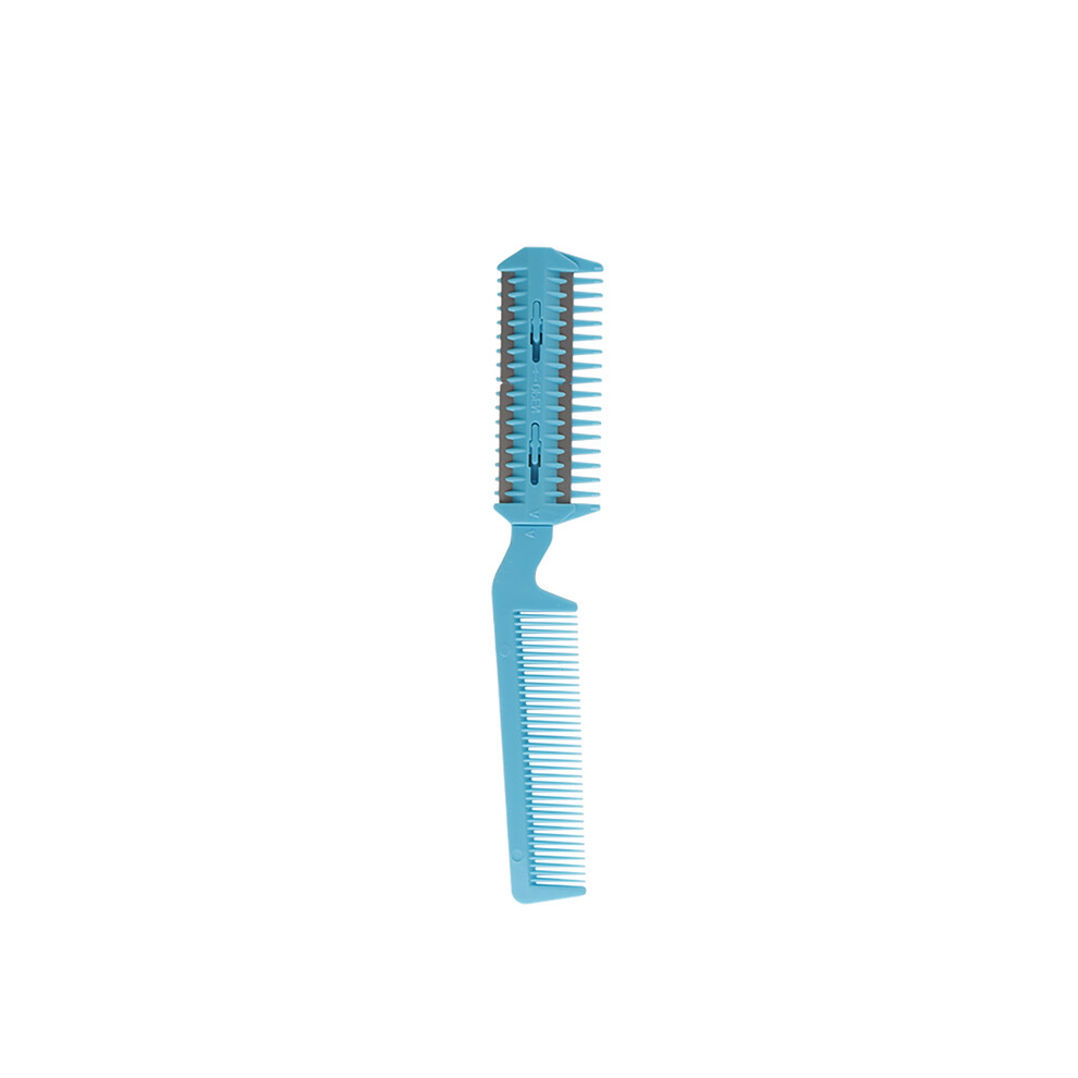 Blue (Blue)Professional Hair Brush Comb Razor Hair Razor Cut Thinning Comb Trimmer
