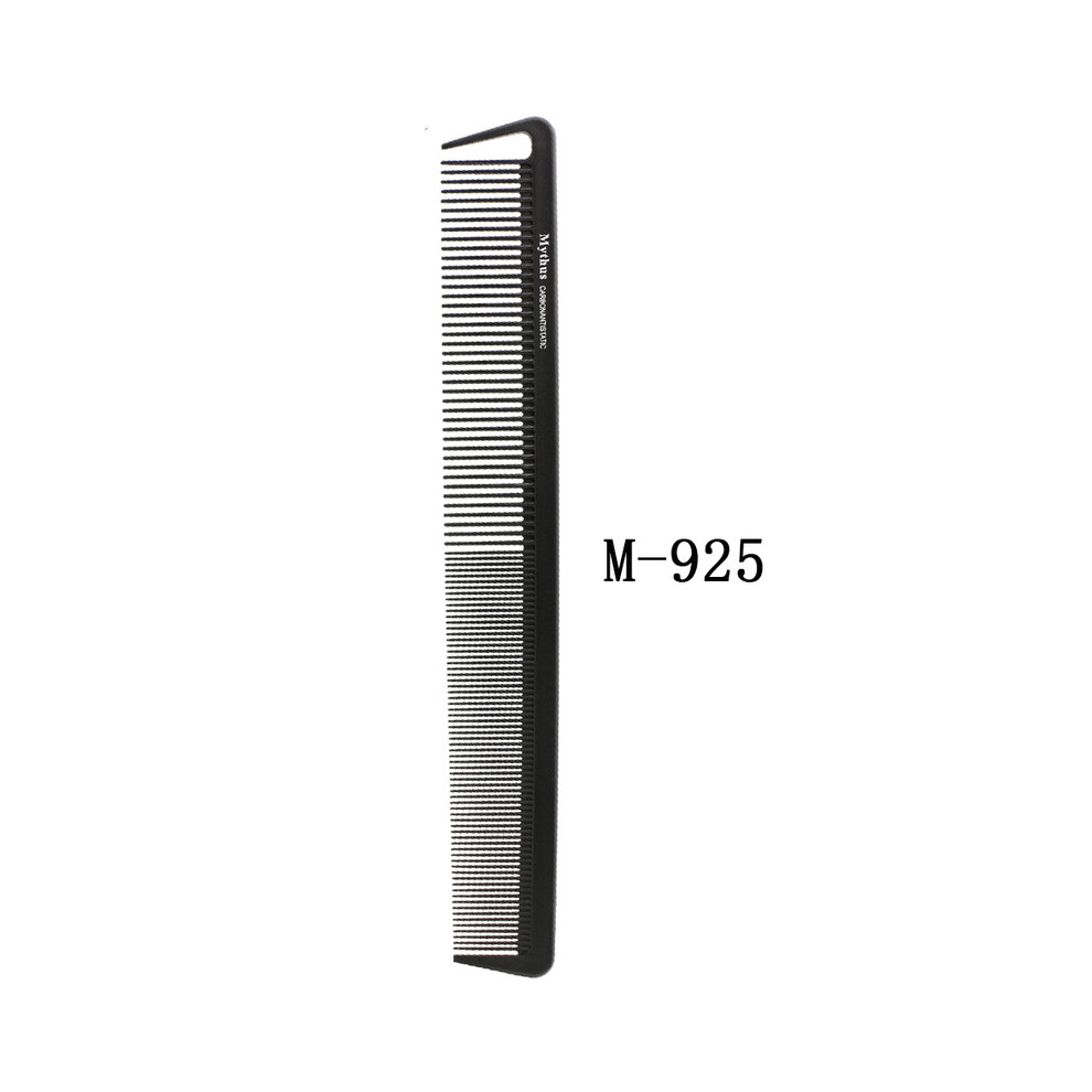 White (M-925)Mythus Hairdressing Carbon Comb For Hair Cutting Barber Antistatic Rat Tail Comb