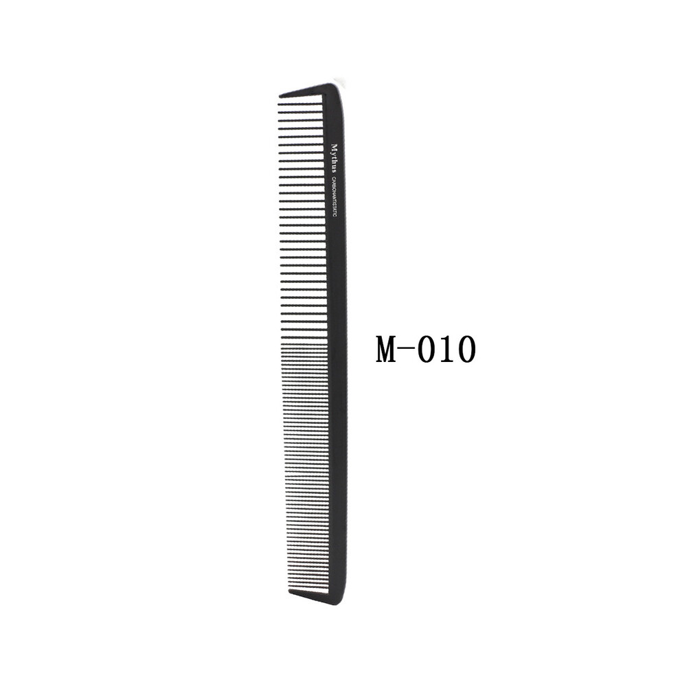 White (M-010)Mythus Hairdressing Carbon Comb For Hair Cutting Barber Antistatic Rat Tail Comb