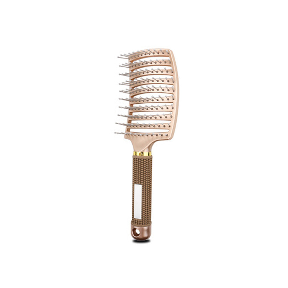 (gold (no hair) Women's hair brush scalp massage comb hair brush nylon wet curly hair brush