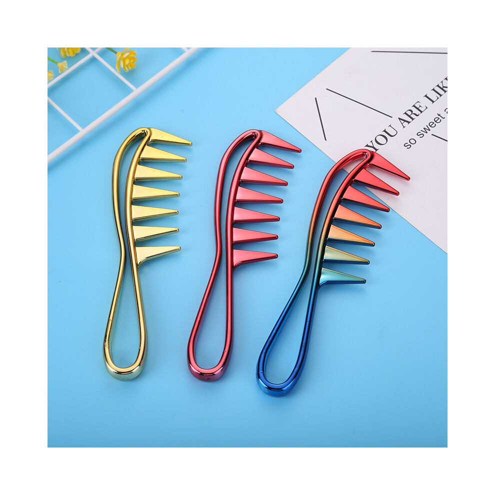 Red (Red)1Pc Curly Hair Wide Tooth Plastic Comb Antistatic Women's Portable Comb Detangler