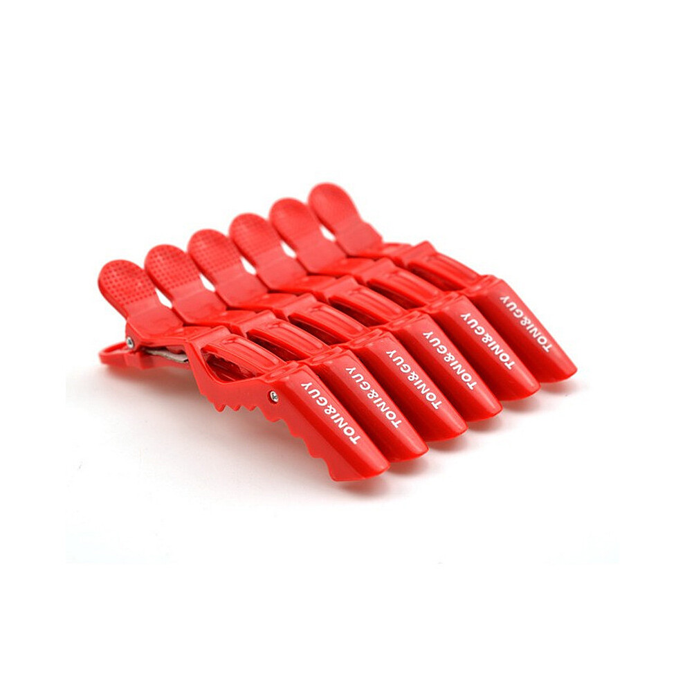 Unisex Red (Red) 6 Pcs Hair Clips Mouth Professional Hairdressing Beak Clip Clips Crocodile Hairpins