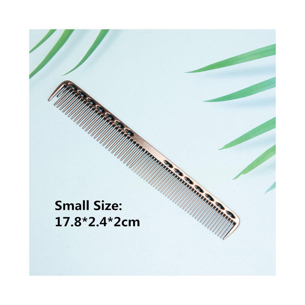 (Small Bronze) 1pc Professional Aluminum Hair Combs Hairdressing Combs Hair Cutting Dyeing