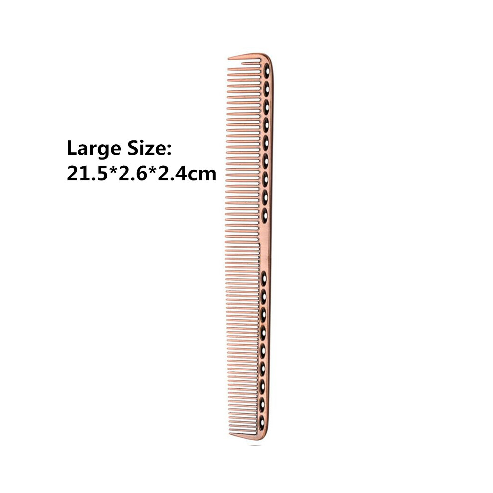 (Large Bronze) 1pc Professional Aluminum Hair Combs Hairdressing Combs Hair Cutting Dyeing