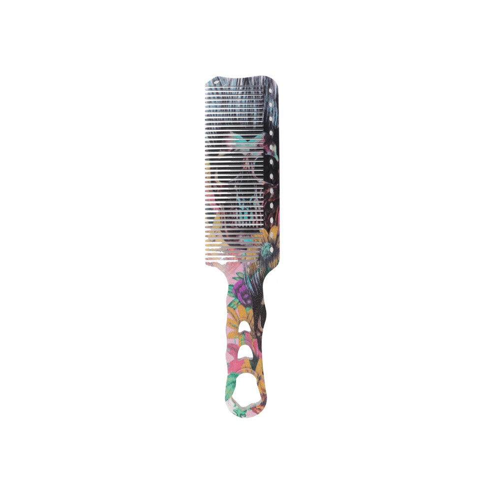 (Type 4)Flat Edge Comb for Hairdresser Barber Hair Cutting Comb Massage Brush Professional Flat