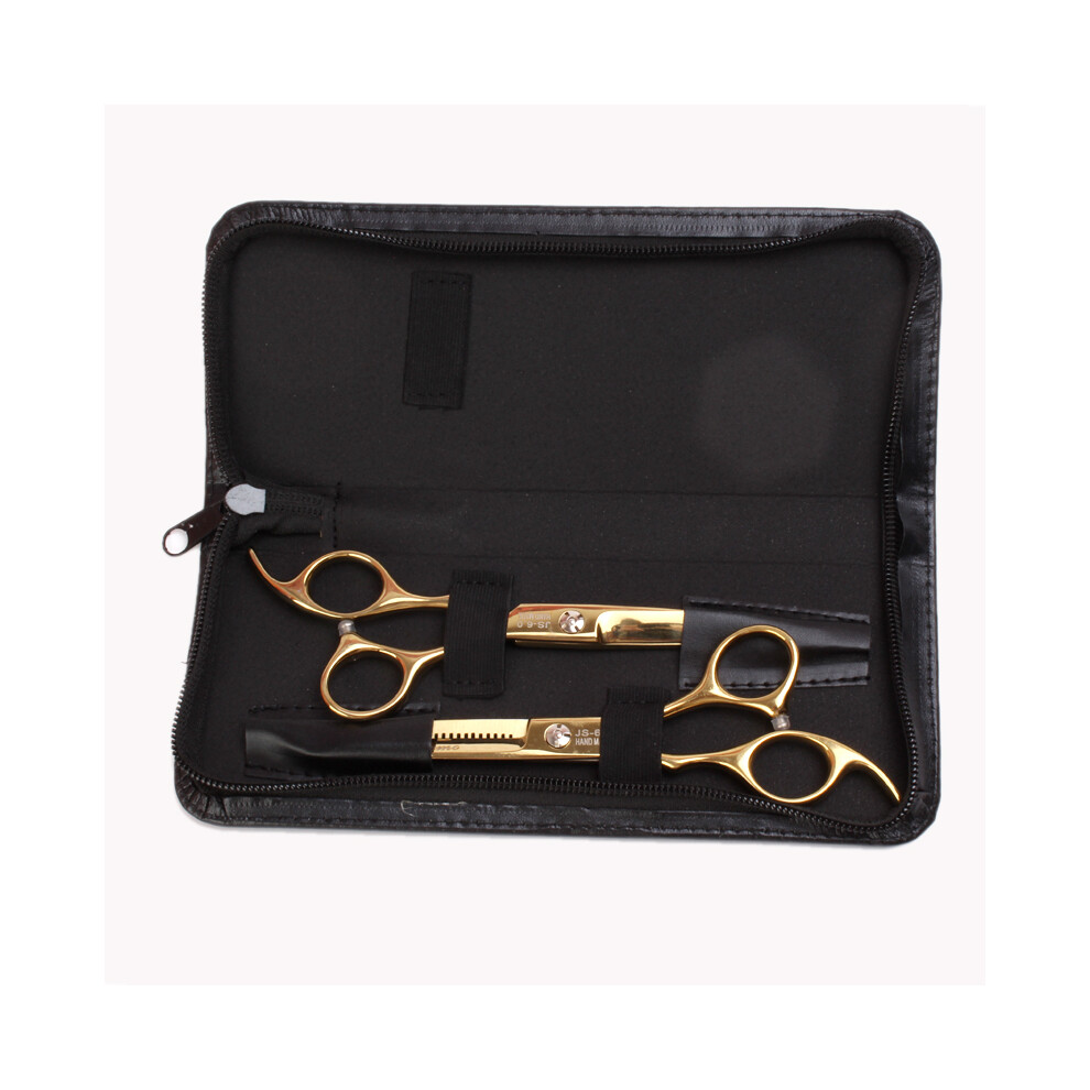 (Gold) Japan 6.0" kashos gold ium hairdressing scissors golden hair scissors thinning hair cutting hair