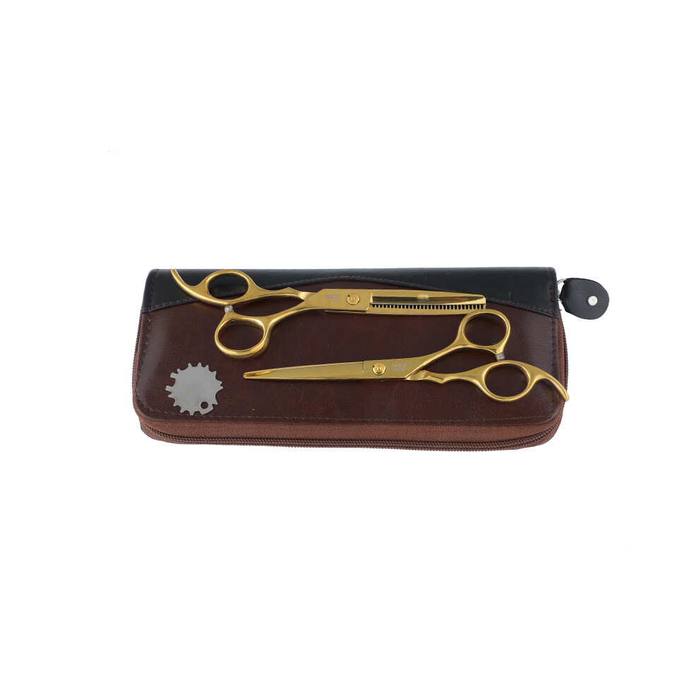 (Green)Japan 6.0" kashos gold ium hairdressing scissors golden hair scissors thinning hair cutting hair