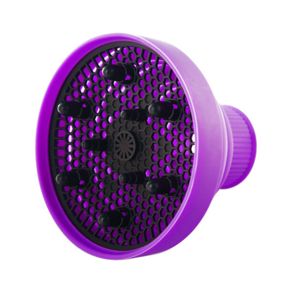 (Purple)Hair Dryer Diffuser Fan Styling Hair Salon Universal Folding Hair Curler New