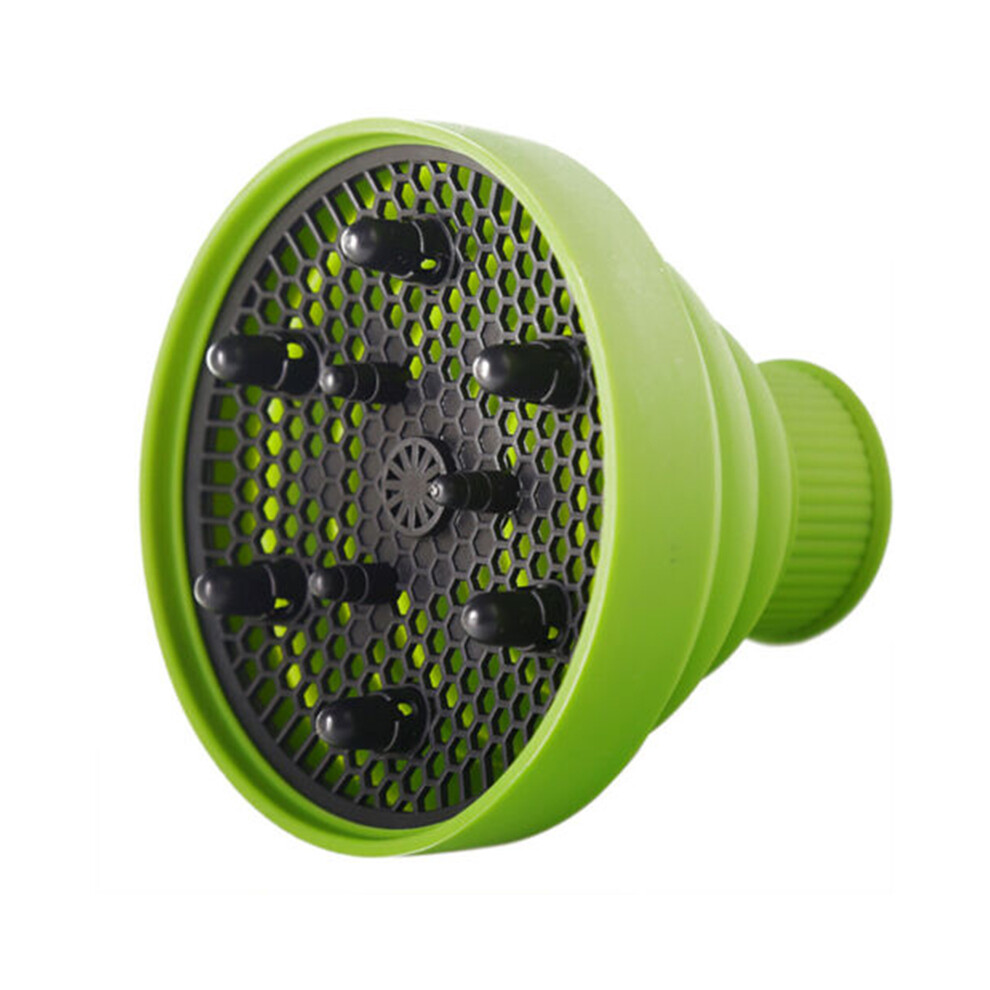 (Green) Hair Dryer Diffuser Fan Styling Hair Salon Universal Folding Hair Curler New